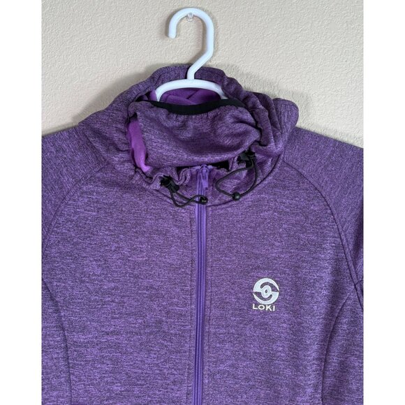 Loki Gear Women's Full Zip Hoodie Jacket Stealth Cuff in Heathered Purple - Picture 7 of 16